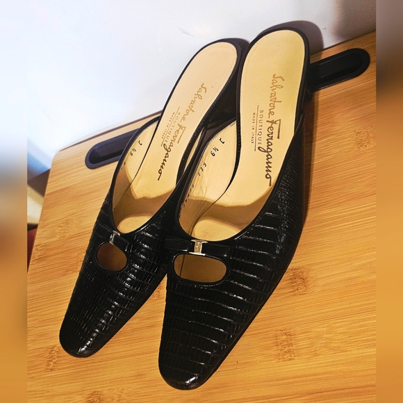 Salvatore Ferragamo Black Mules - Picture 1 of 10